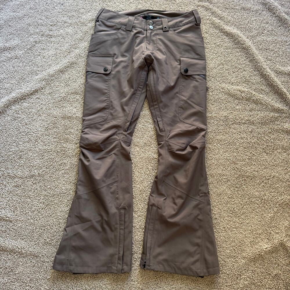 Burton DRYRIDE Snowboard Pants Women's Sz M Grey Cargo Insulated Ski Vented
